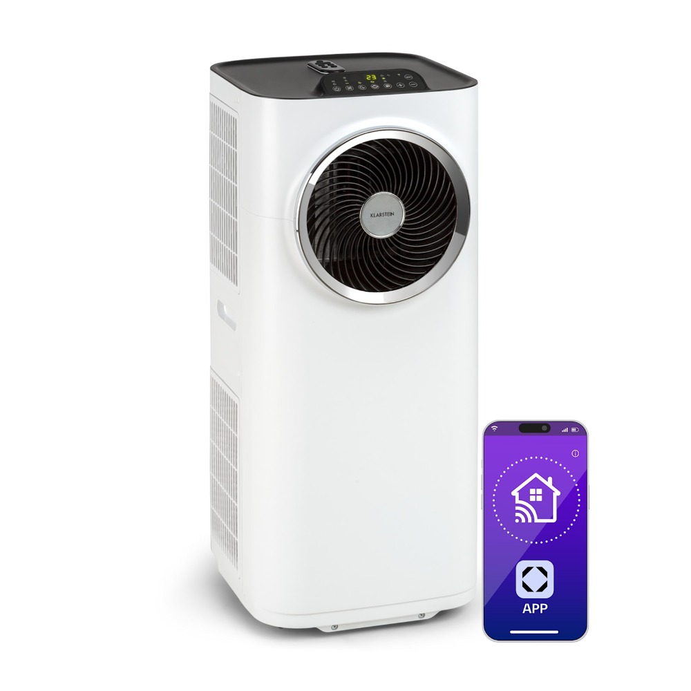 12000 BTU Portable Air Conditioner WiFi App Control 3 in 1 Cooling Dehumidifier Fan R290 410m3/h Airflow 24h Timer Rooms 35m2