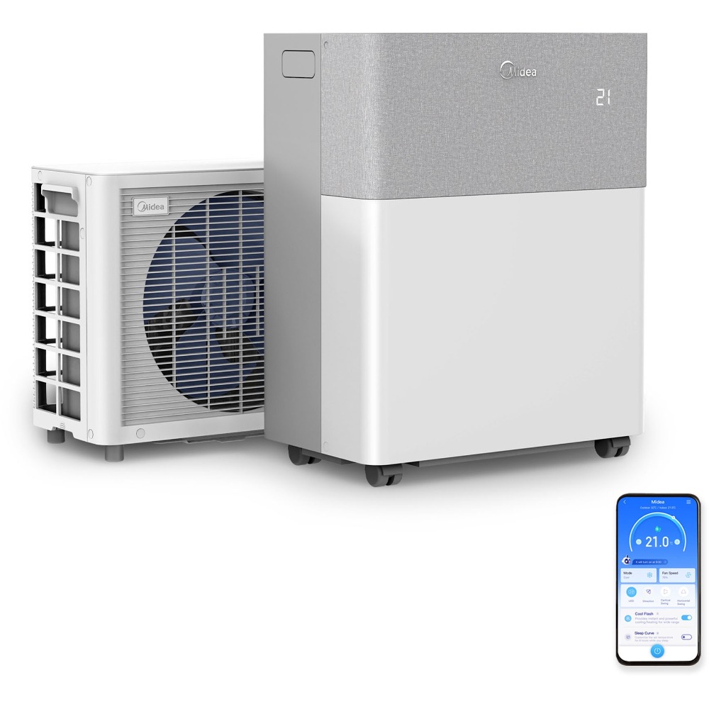 8000 BTU Portable Split Air Conditioner Hose Free WiFi Smart App Control A++ R32 Ultra Quiet 38dB No Drill Rooms to 28m2