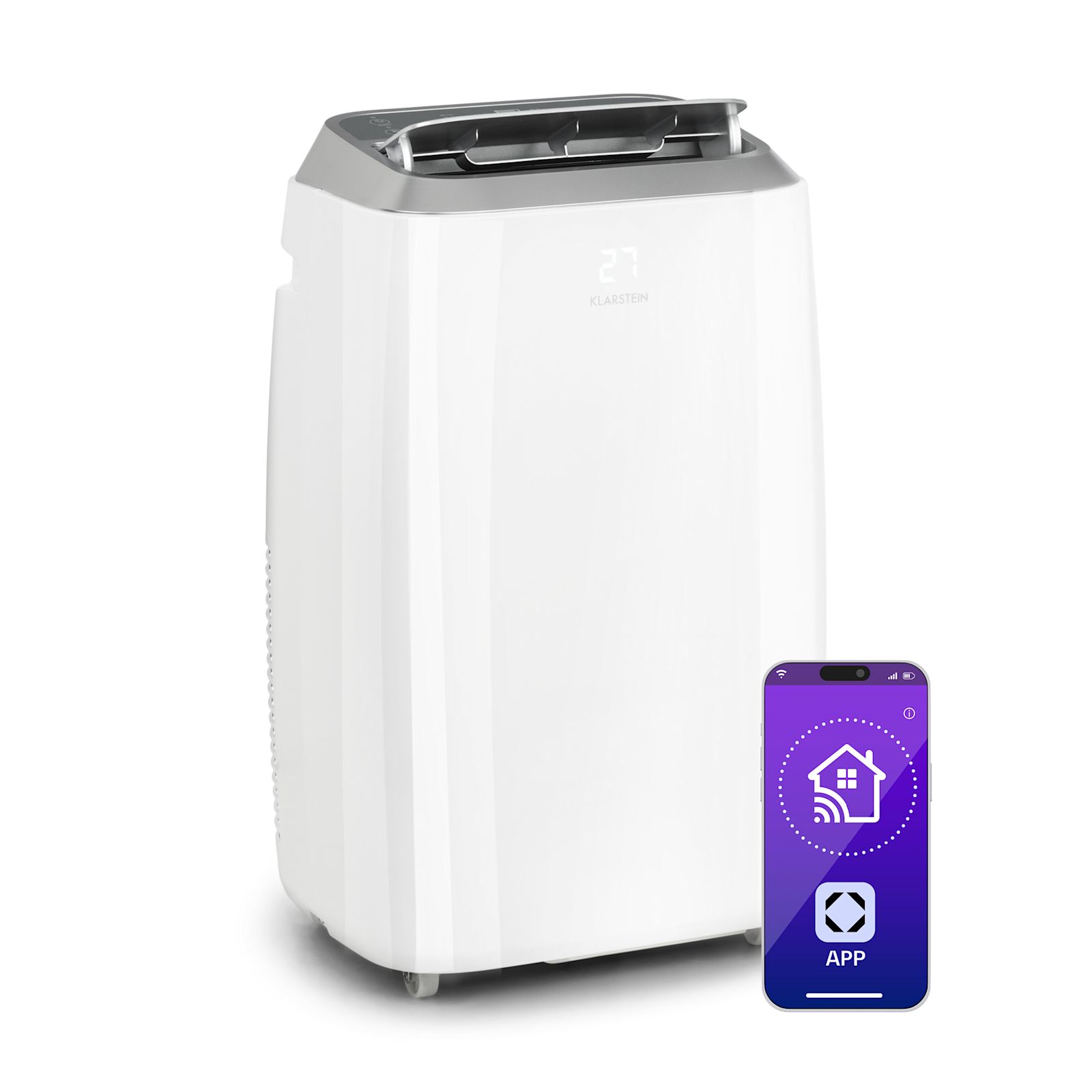 12000 BTU Portable Air Conditioner for Home WiFi App Control 3 in 1 Cooling Dehumidifier Fan for Rooms 20-35 m2 55 dB White