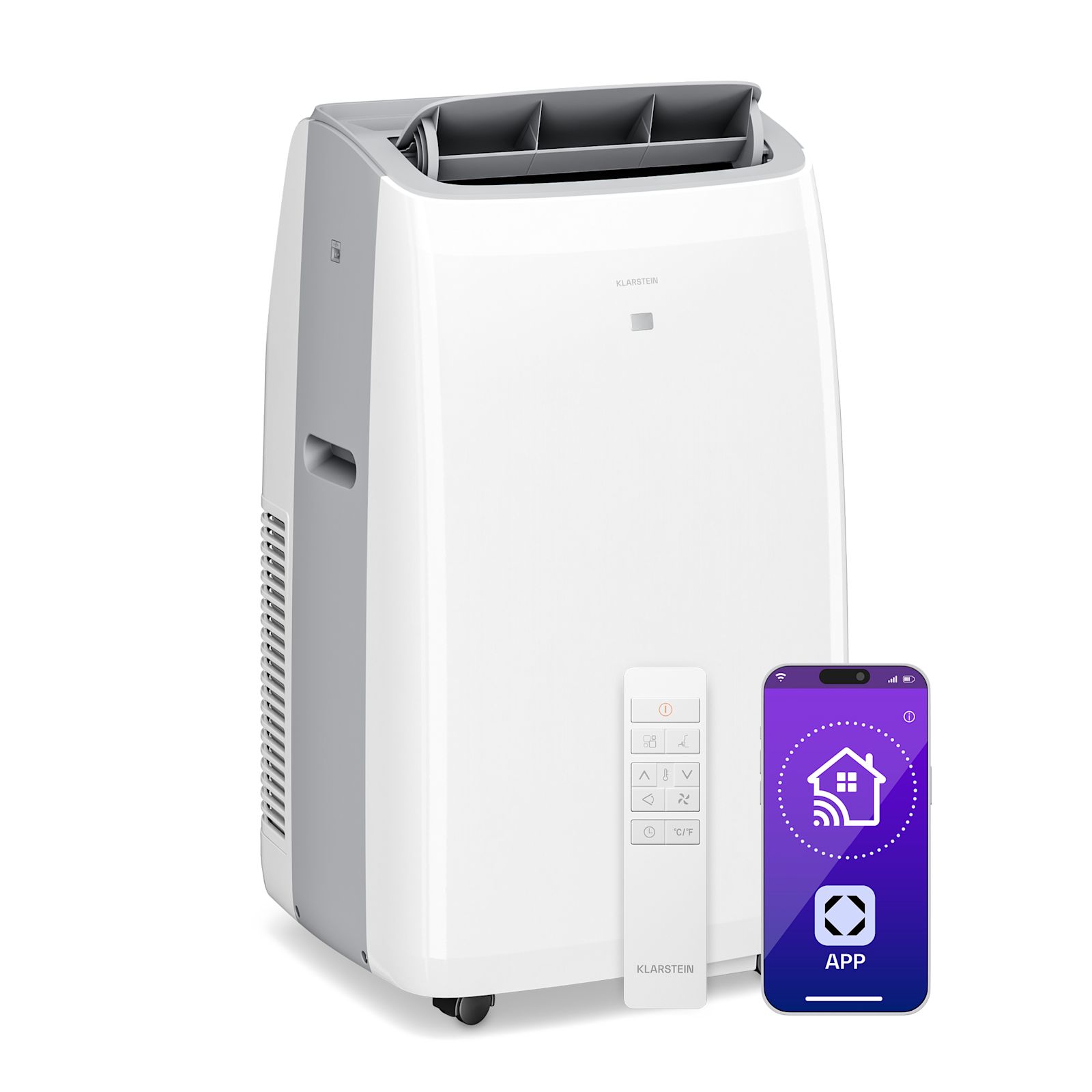 16000 BTU Portable Air Conditioner for Home WiFi App Control 3 in 1 Cooling Dehumidifier Fan for Rooms up to 82 m2 White