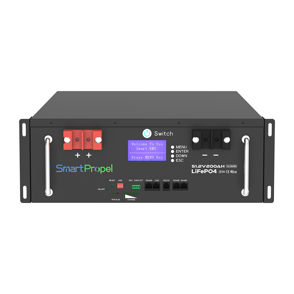 10kWh 51.2V 200Ah Server Rack LiFePO4 Battery Home Solar Energy Storage Rack Mounted Lithium Battery