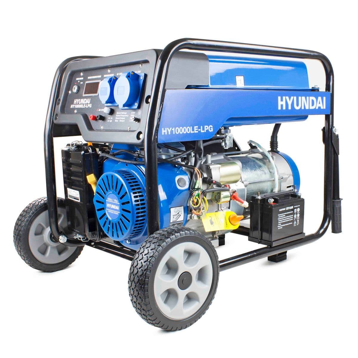 7kW 8.75kVA Dual Fuel Petrol LPG Generator Electric Start Open Frame 230V 32A Wheeled Site Power