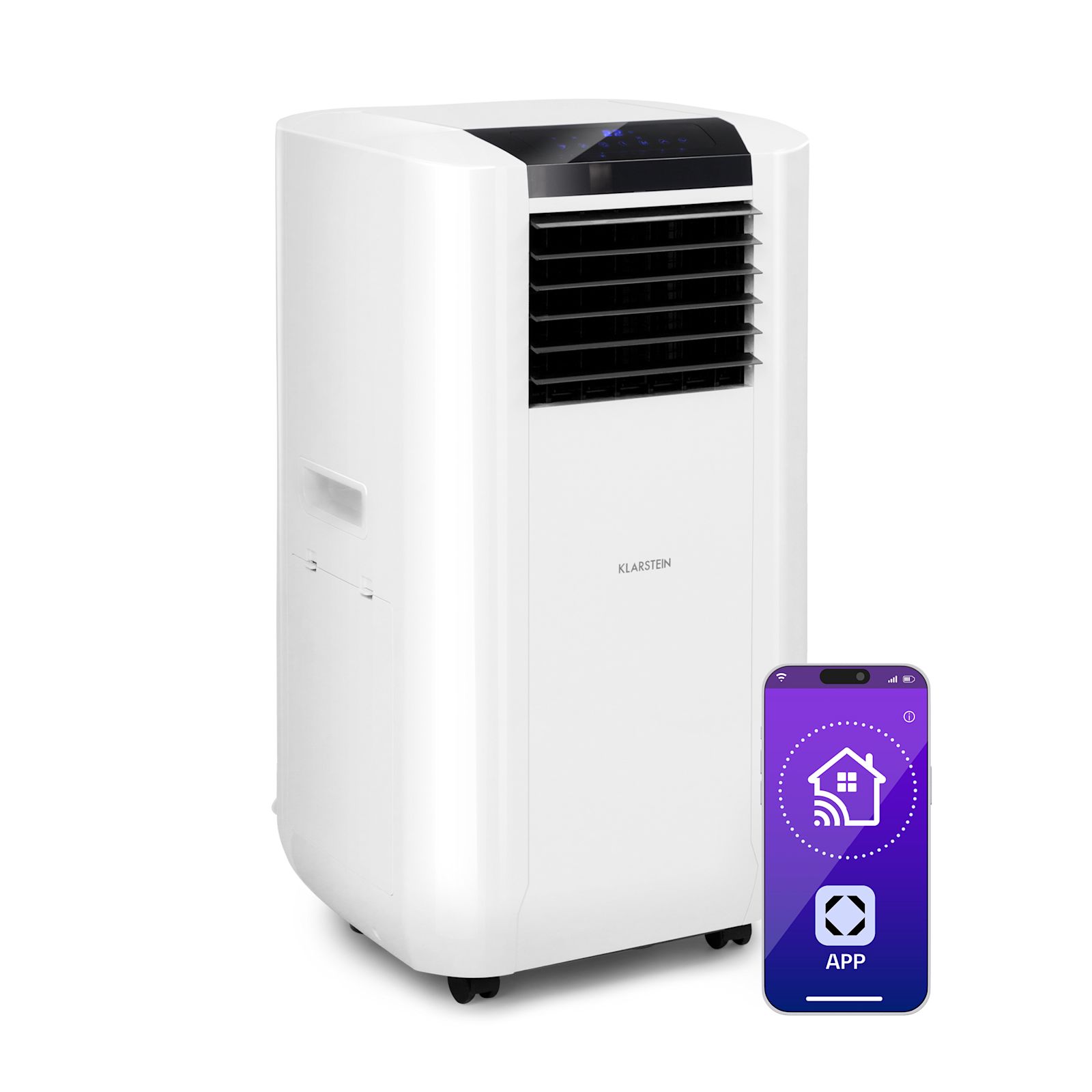 15000 BTU Portable Air Conditioner for Home WiFi App Control 3 in 1 Cooling Dehumidifier Fan for Rooms 28-42 m2 65 dB White