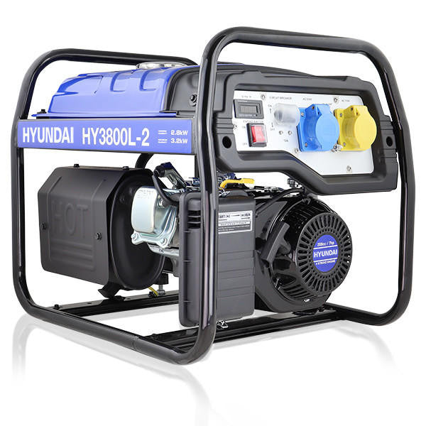 3.2kW 4kVA Open Frame Petrol Generator AVR Recoil Start 230V 115V Portable Site Standby Power