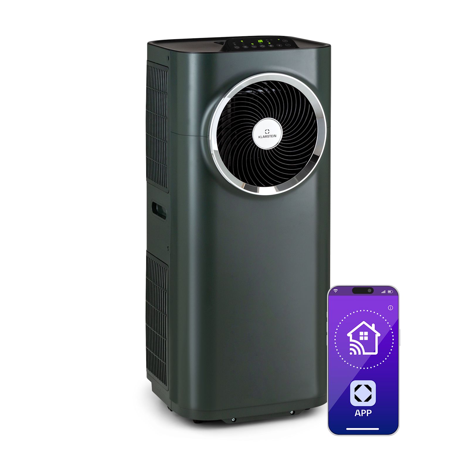 11500 BTU Portable Air Conditioner for Home WiFi App Control 3 in 1 Cooling Dehumidifier Fan for Rooms 18-28 m2 50 dB Anthracite